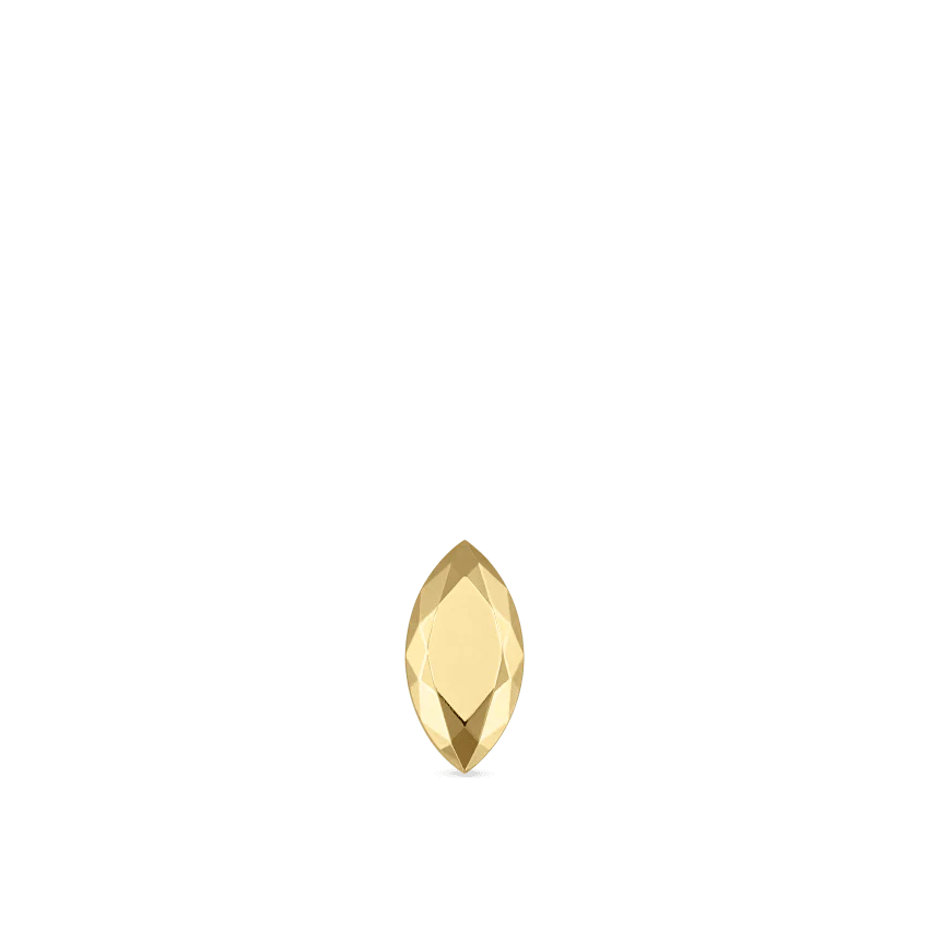Faceted Gold Marquise Threaded Stud Earring - Image 18