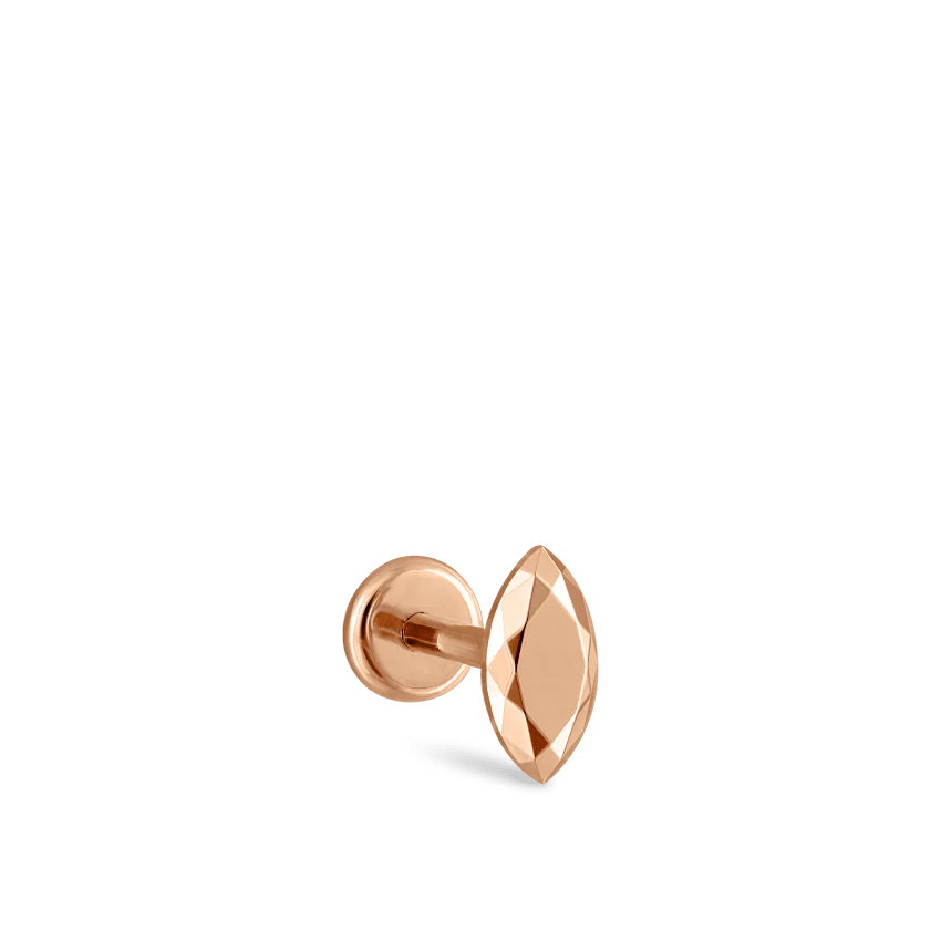 Faceted Gold Marquise Threaded Stud Earring - Image 31