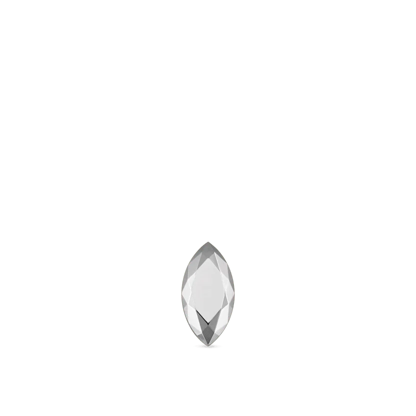 Faceted Gold Marquise Threaded Stud Earring - Image 4