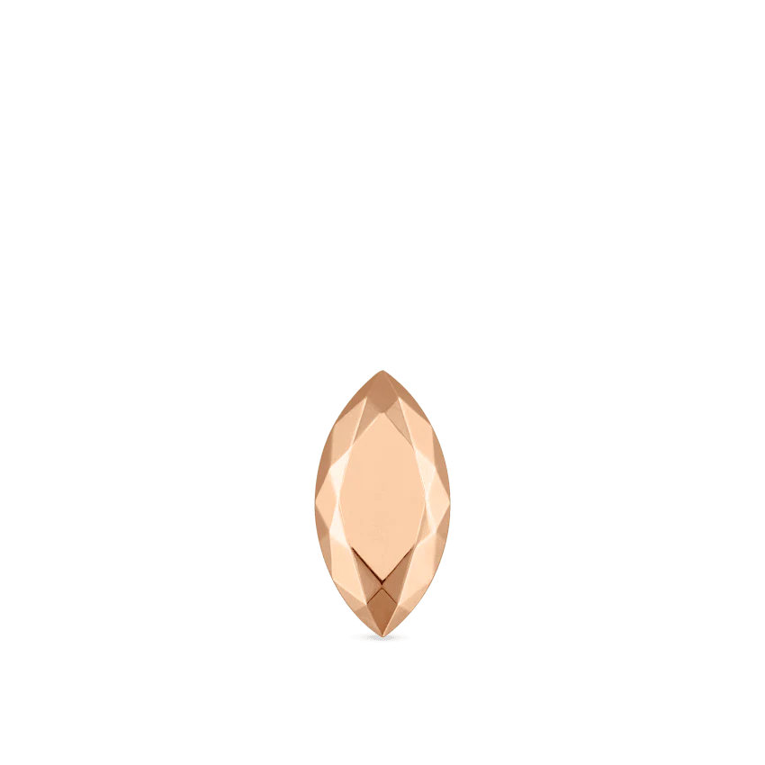 Faceted Gold Marquise Threaded Stud Earring - Image 43