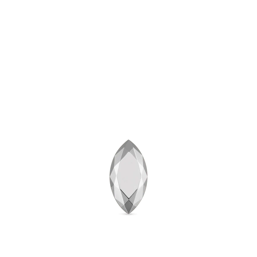 Faceted Gold Marquise Threaded Stud Earring - Image 9
