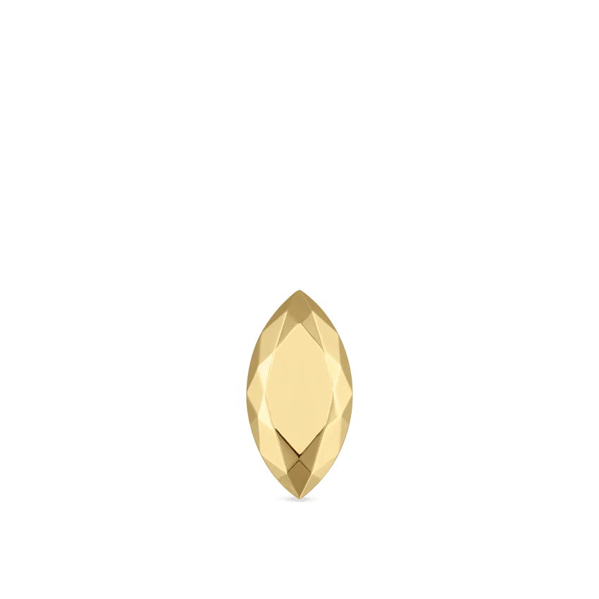 Faceted Gold Marquise Threaded Stud Earring With Titanium Backing - Image 29