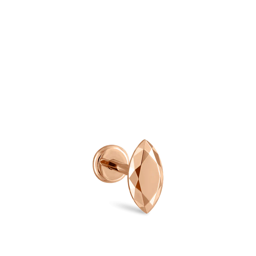 Faceted Gold Marquise Threaded Stud Earring With Titanium Backing - Image 36