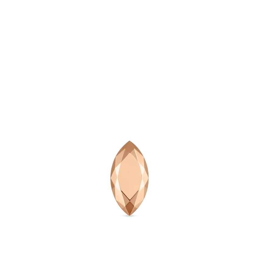 Faceted Gold Marquise Threaded Stud Earring With Titanium Backing - Image 37