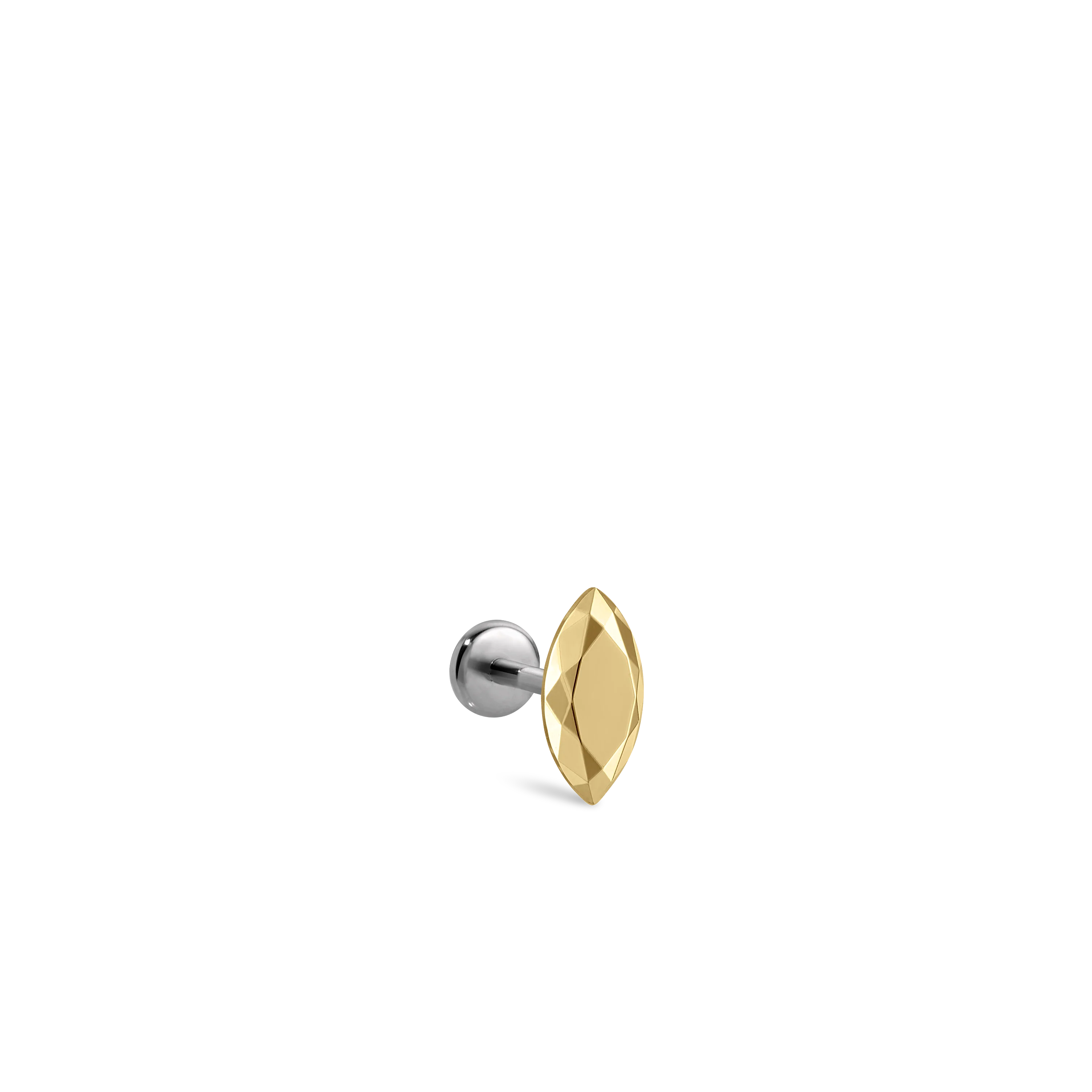 Faceted Gold Marquise Threaded Stud Earring With Titanium Backing - Image 47