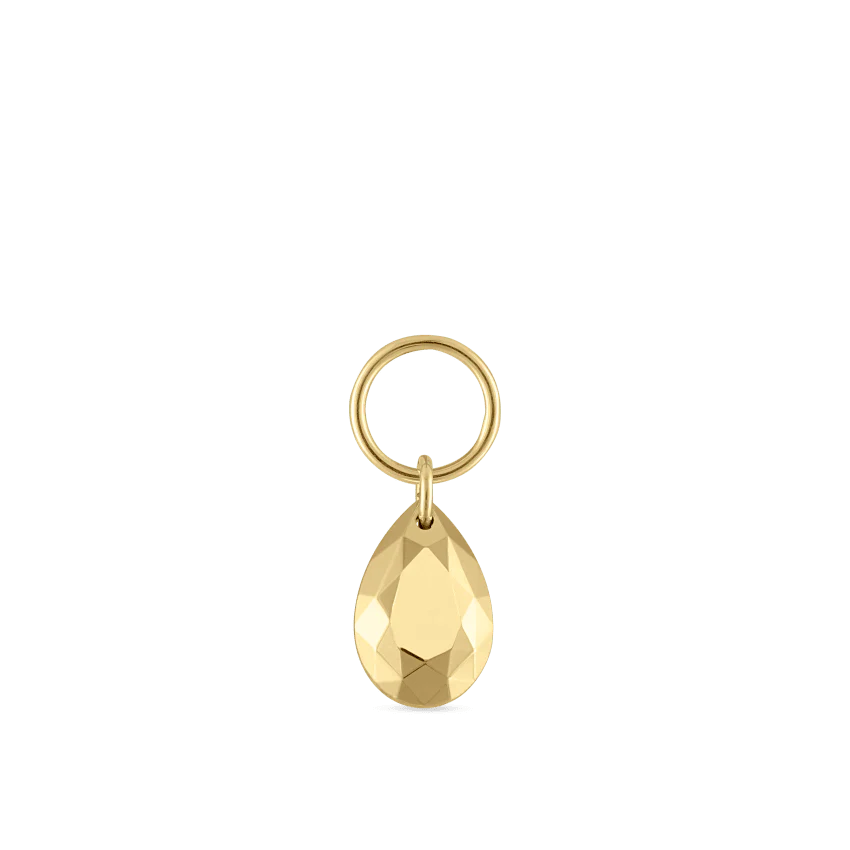 Faceted Gold Pear Charm