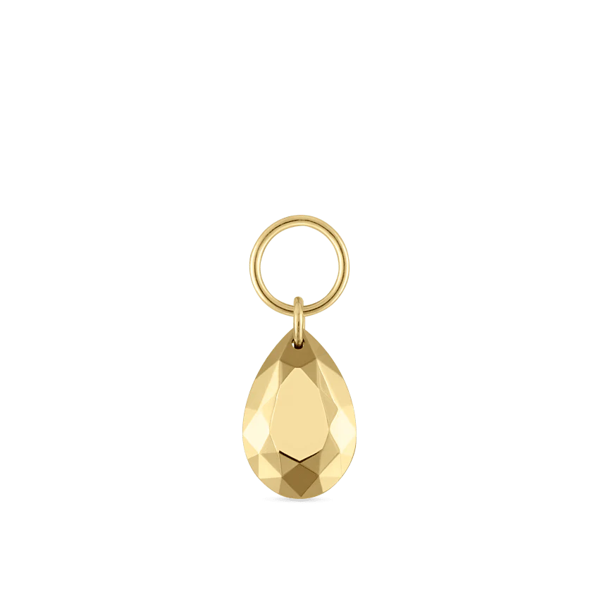 Faceted Gold Pear Charm - Image 19