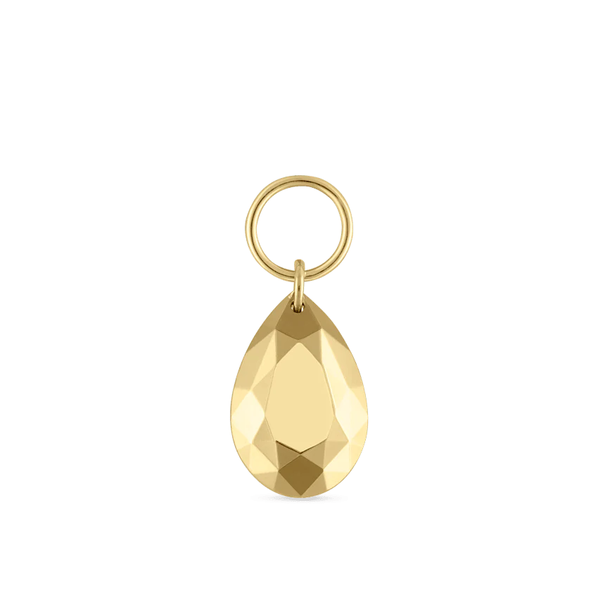 Faceted Gold Pear Charm - Image 22