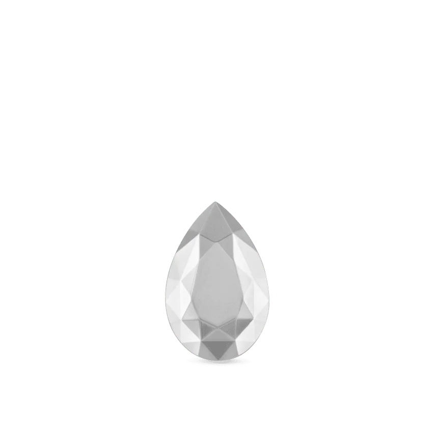 Faceted Gold Pear Stud Earring - Image 4