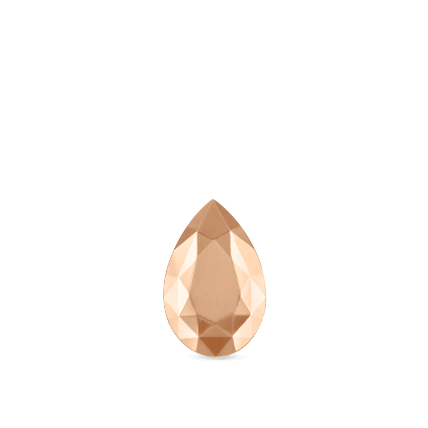 Faceted Gold Pear Stud Earring - Image 8