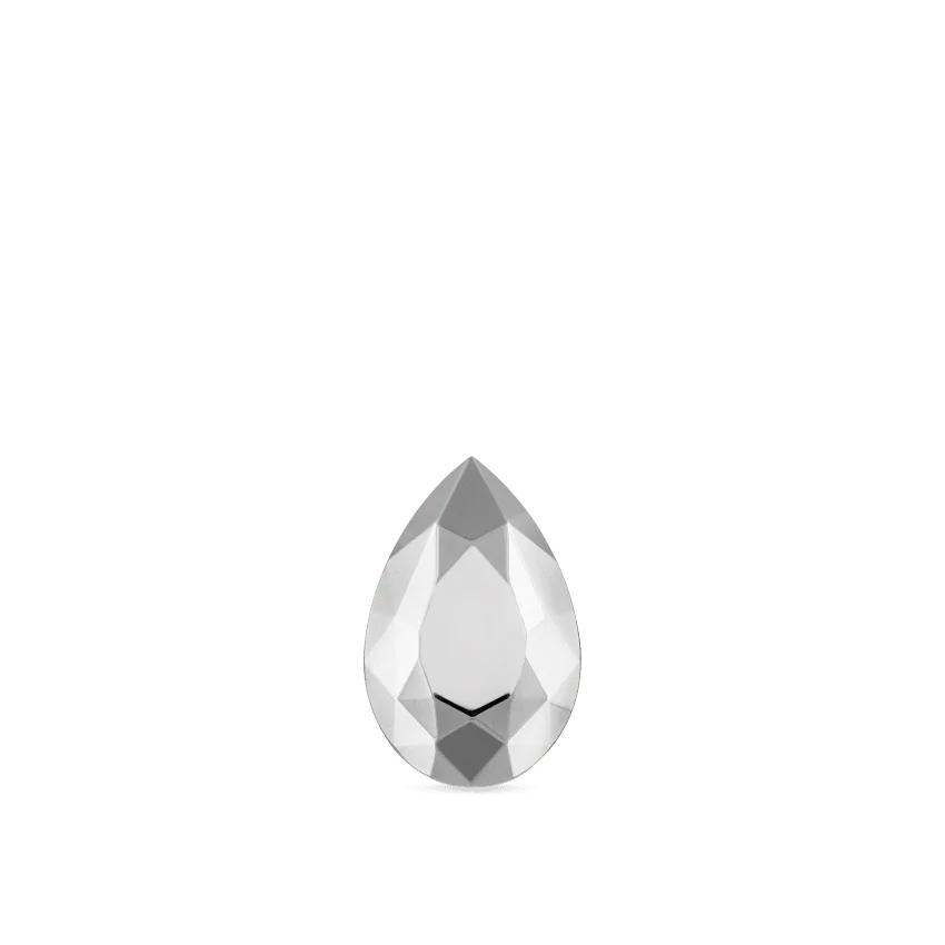 Faceted Gold Pear Threaded Stud Earring - Image 13
