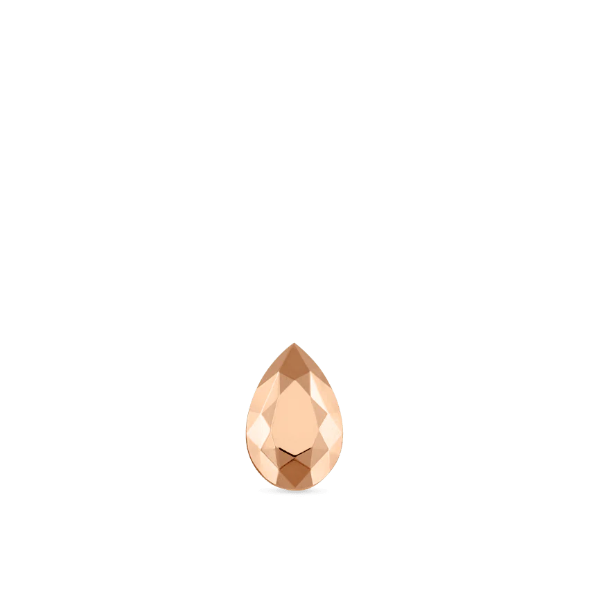 Faceted Gold Pear Threaded Stud Earring - Image 28