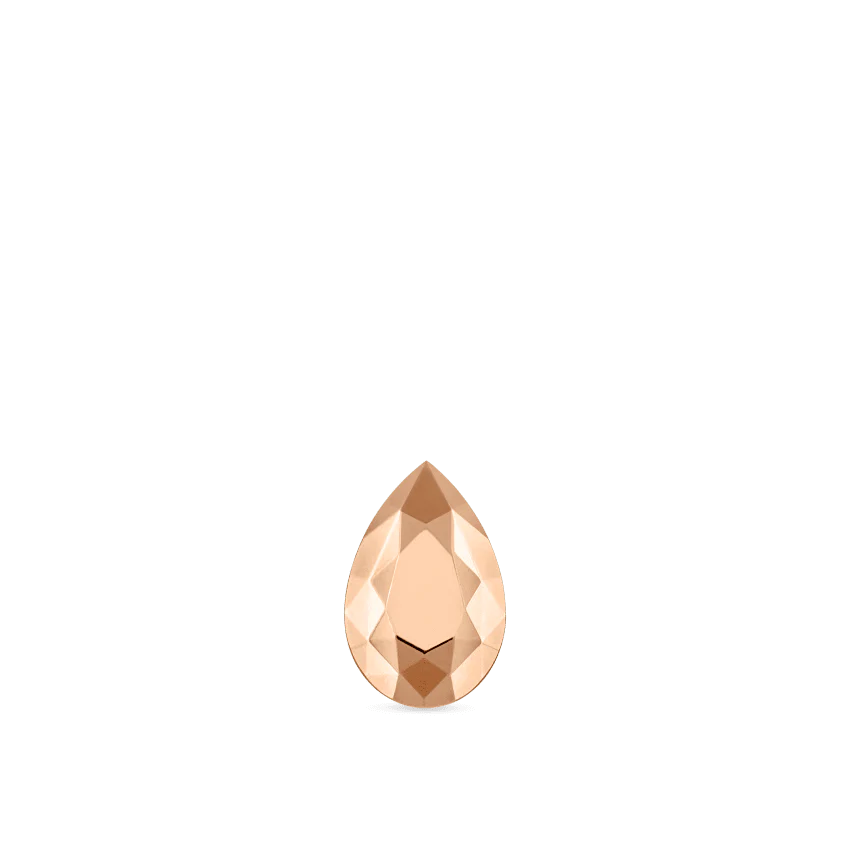 Faceted Gold Pear Threaded Stud Earring - Image 32