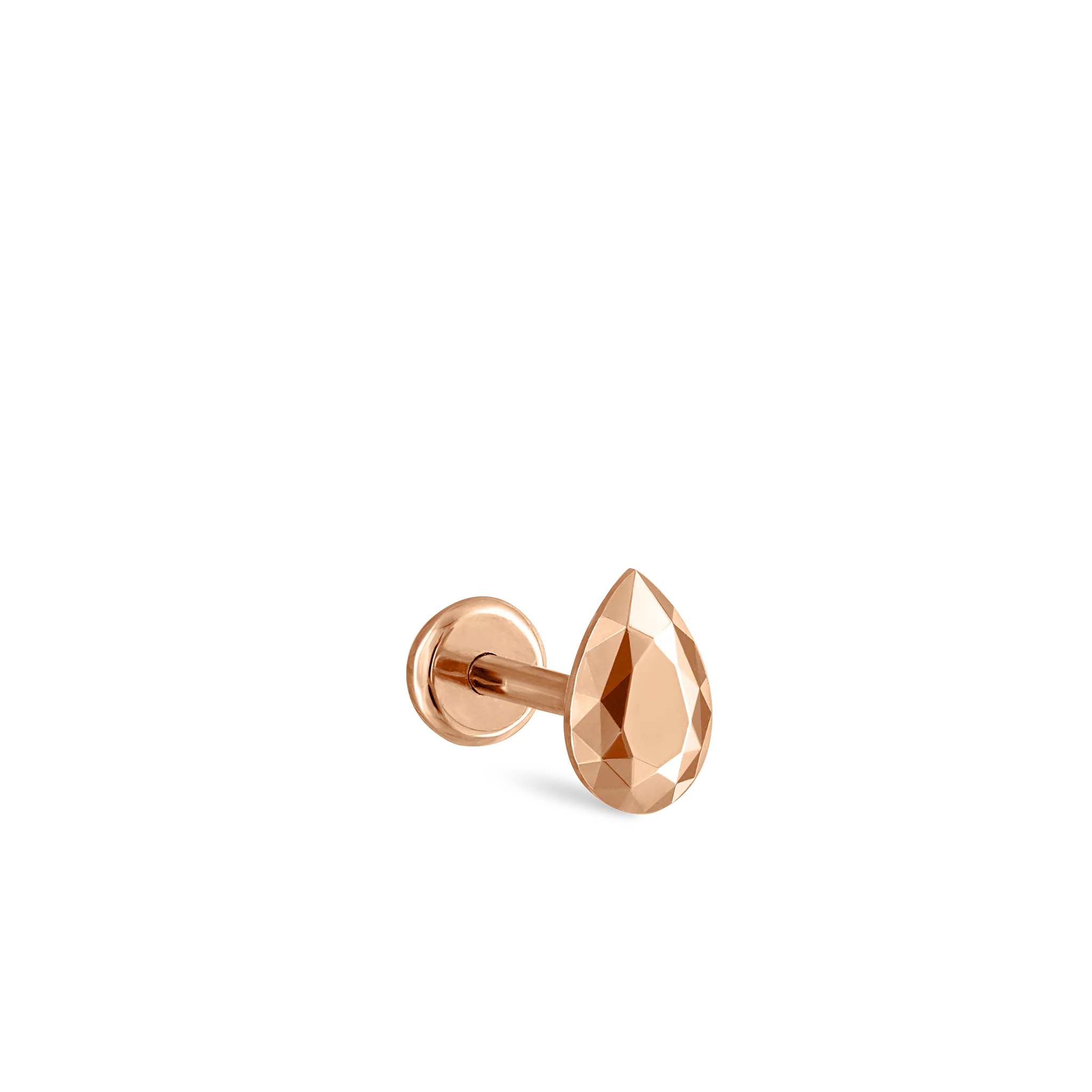 Faceted Gold Pear Threaded Stud Earring - Image 39