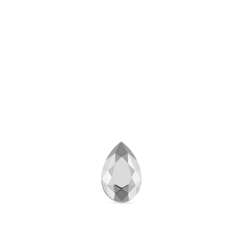 Faceted Gold Pear Threaded Stud Earring - Image 4