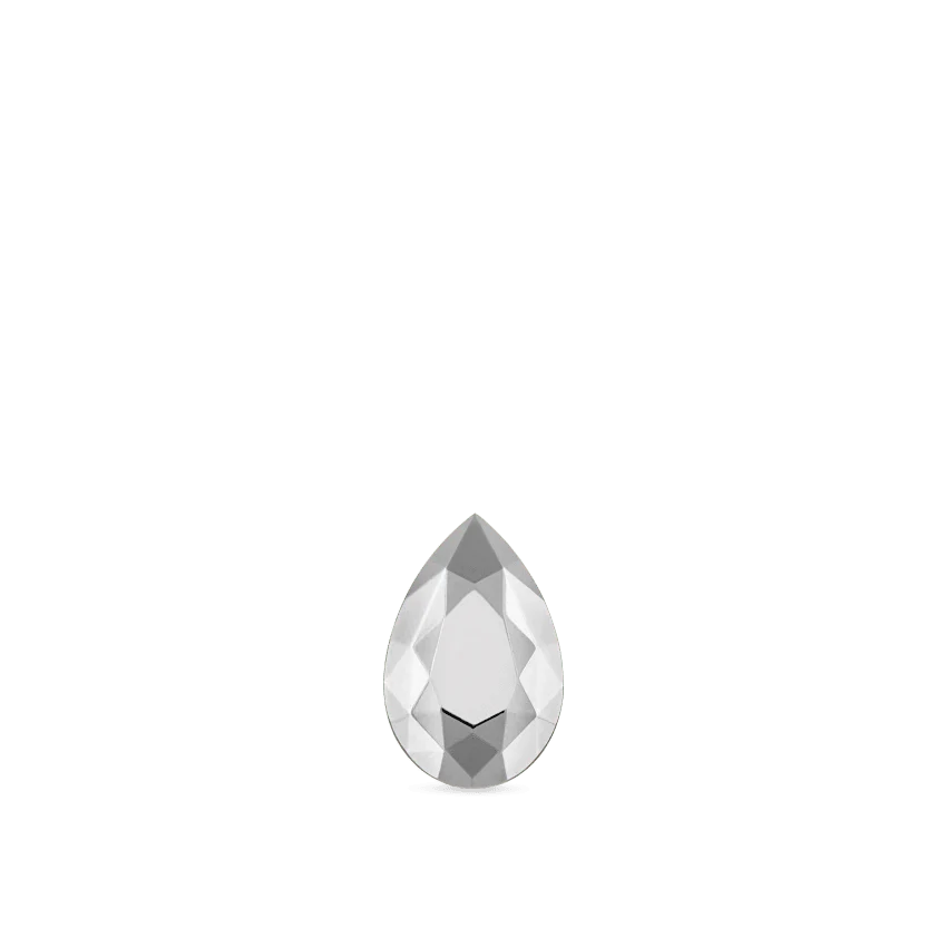 Faceted Gold Pear Threaded Stud Earring - Image 8
