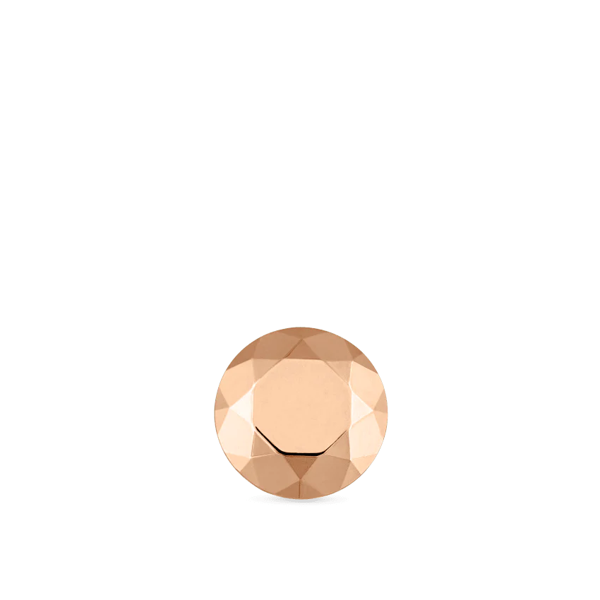 Faceted Gold Round Threaded Stud Earring - Image 8