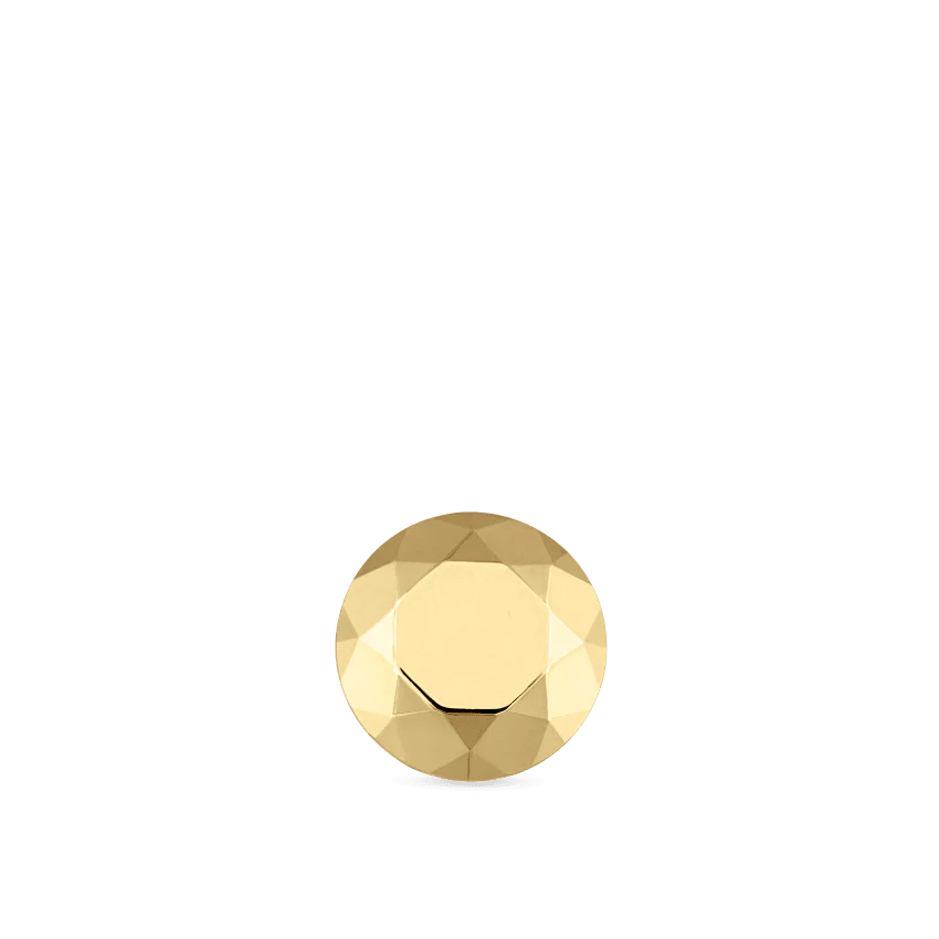 Faceted Gold Round Threaded Stud Earring With Titanium Backing - Image 6