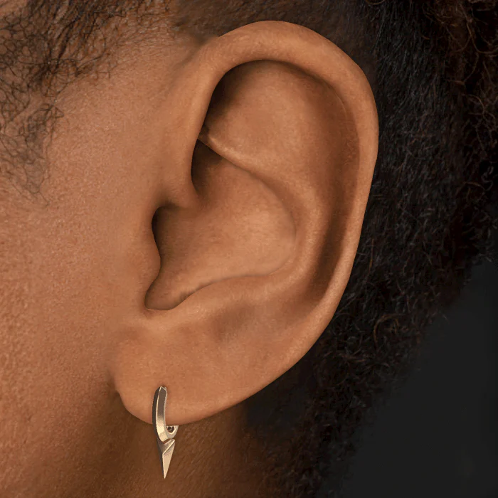Faceted Single Short Spike Hoop Earring - Image 24