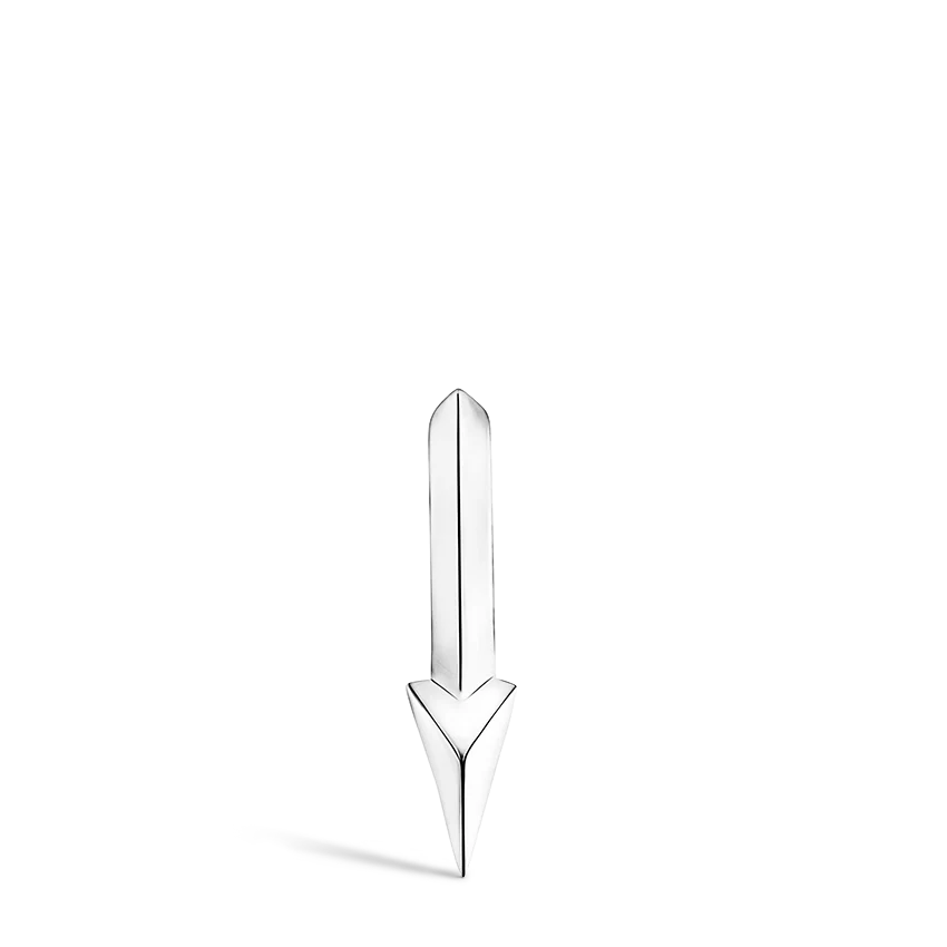 Faceted Single Short Spike Hoop Earring - Image 4