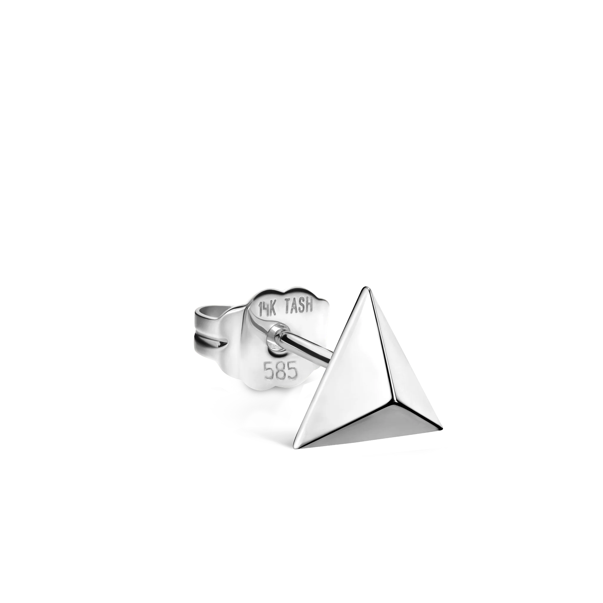 Faceted Triangle Stud Earring - Image 9