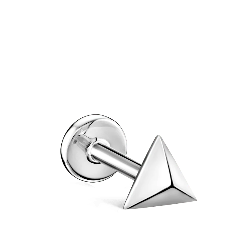 Faceted Triangle Threaded Stud Earring - Image 10