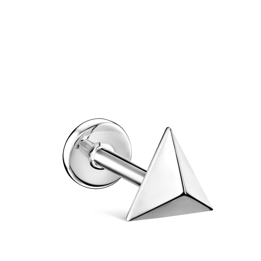 Faceted Triangle Threaded Stud Earring - Image 16