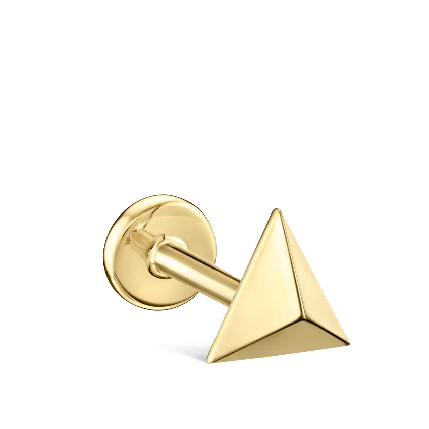 Faceted Triangle Threaded Stud Earring With Titanium Backing - Image 35
