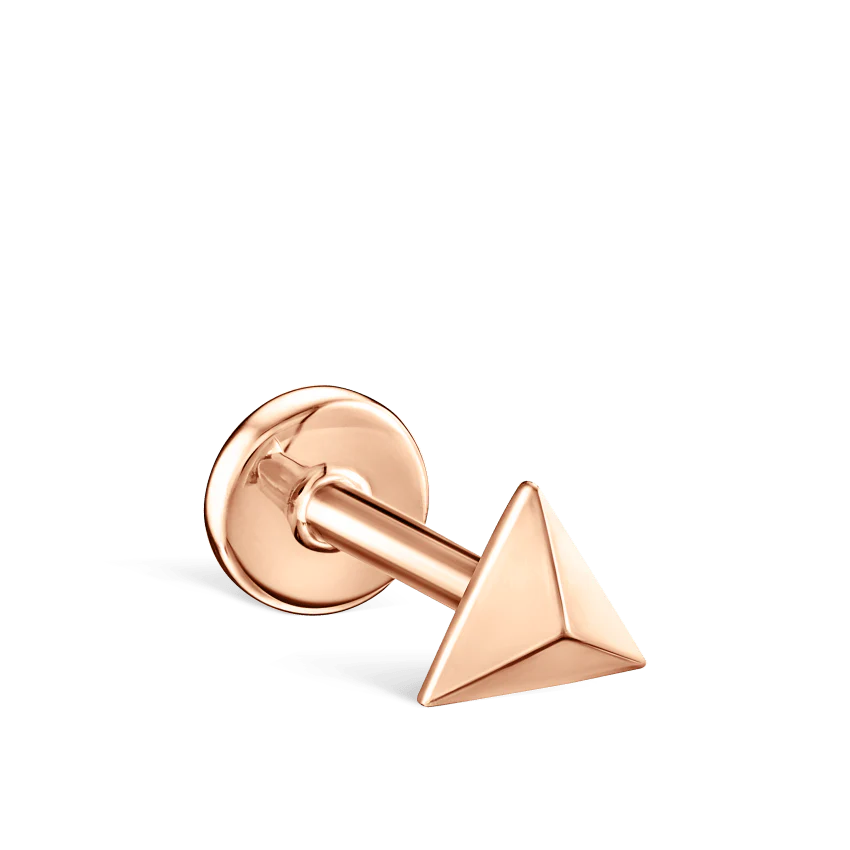 Faceted Triangle Threaded Stud Earring With Titanium Backing - Image 40