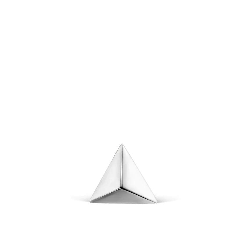 Faceted Triangle Threaded Stud Earring With Titanium Backing - Image 7