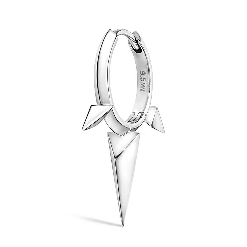 Faceted Triple Long Spike Hoop Earring - Image 16
