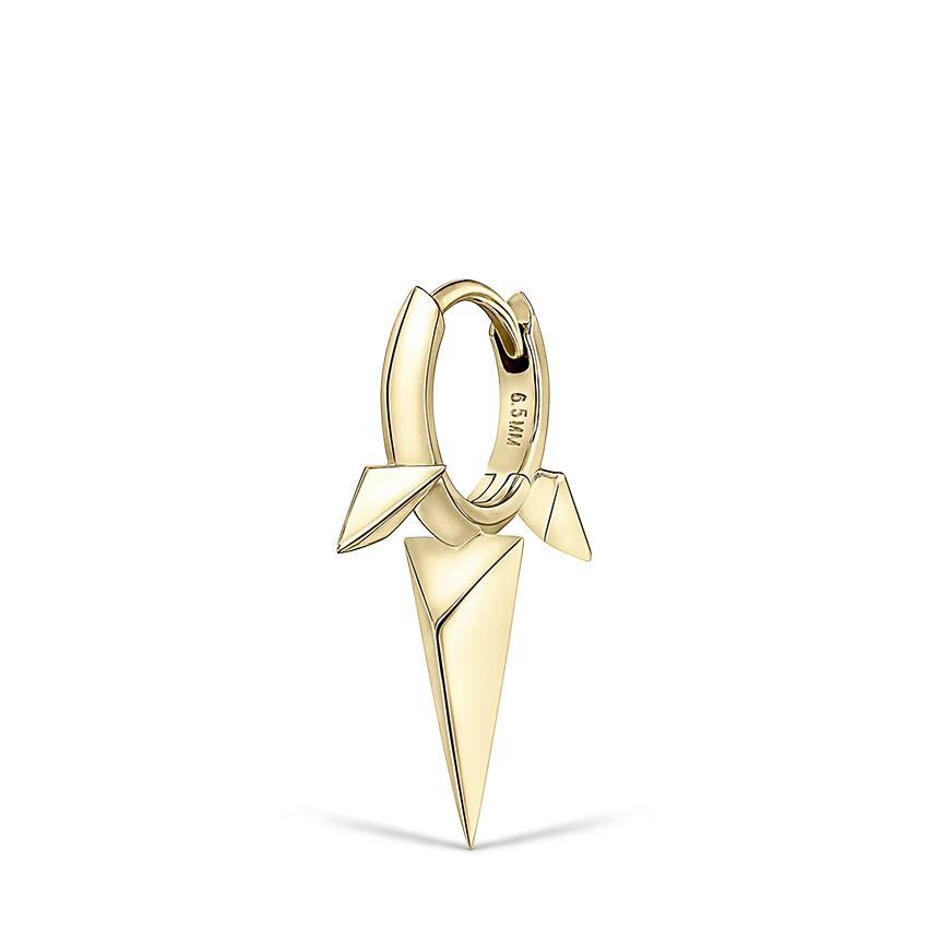 Faceted Triple Long Spike Hoop Earring - Image 23