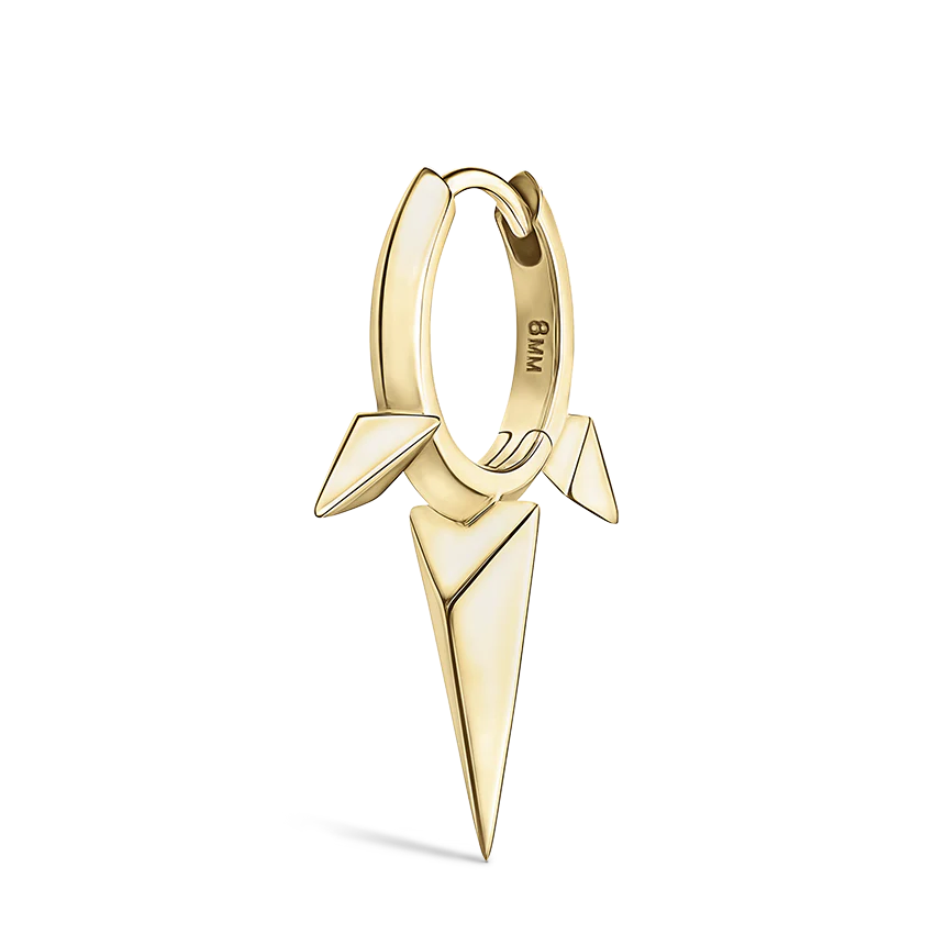 Faceted Triple Long Spike Hoop Earring - Image 28