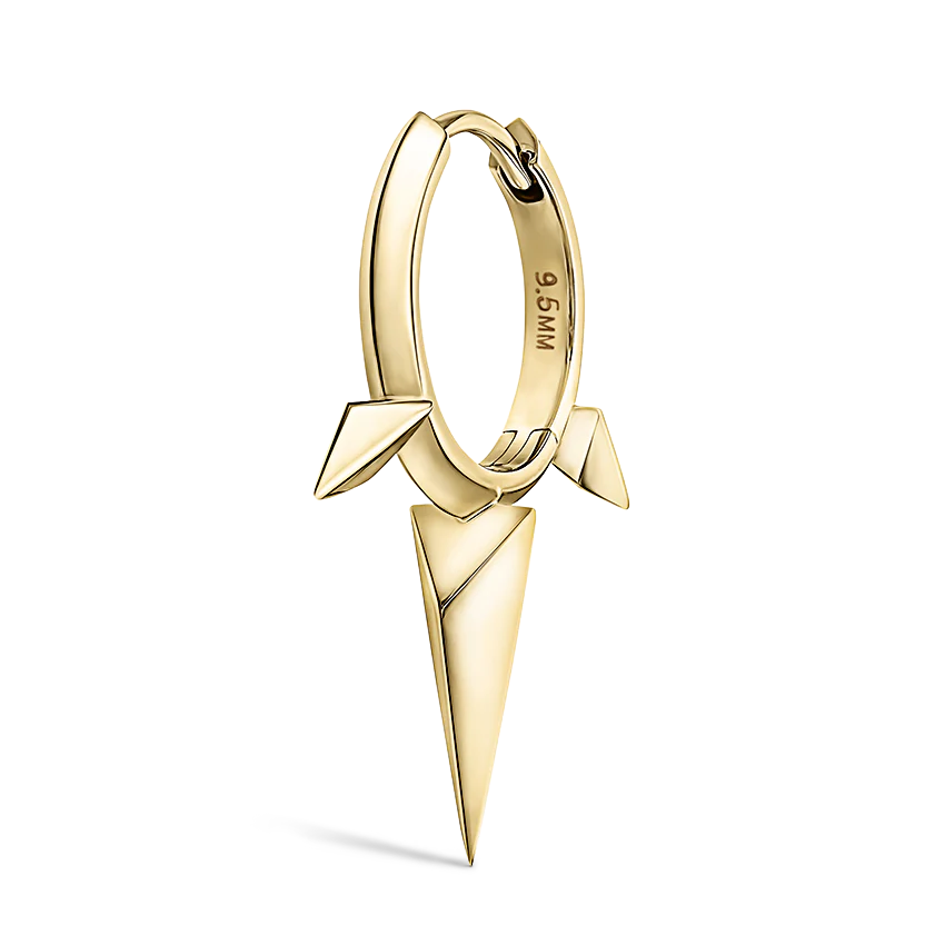Faceted Triple Long Spike Hoop Earring - Image 37