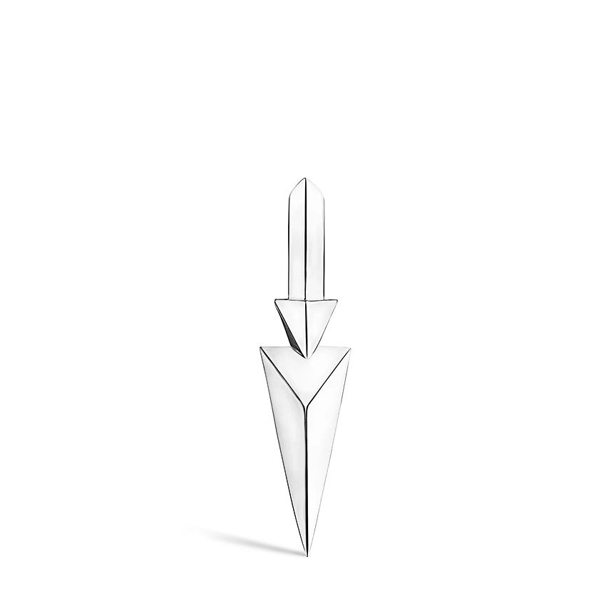 Faceted Triple Long Spike Hoop Earring - Image 4