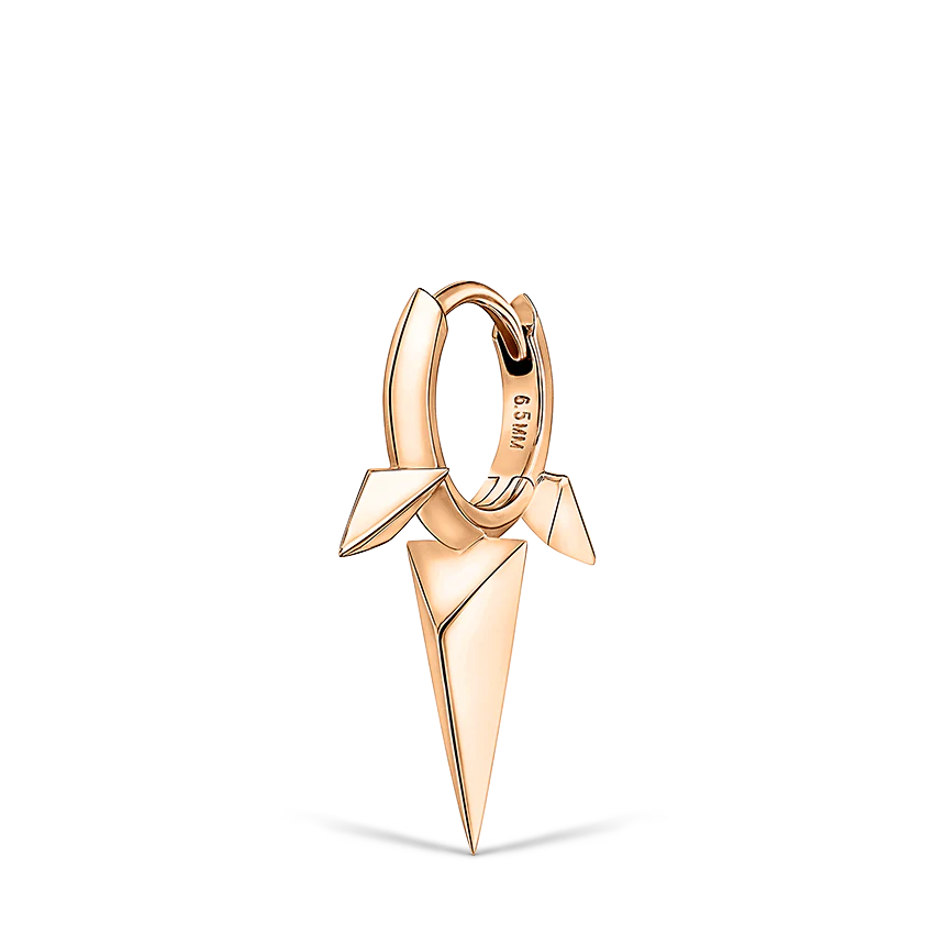 Faceted Triple Long Spike Hoop Earring - Image 44