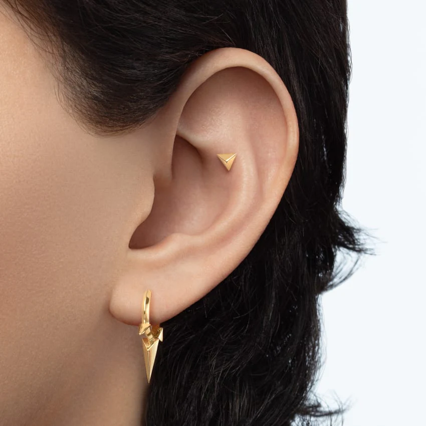 Faceted Triple Long Spike Hoop Earring - Image 48