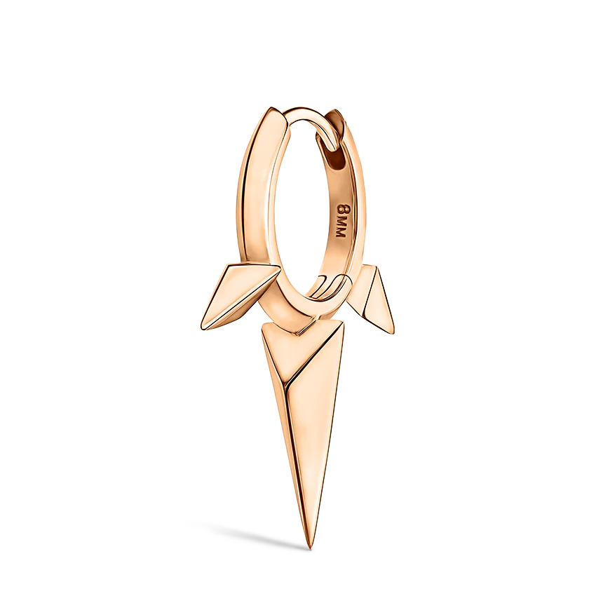 Faceted Triple Long Spike Hoop Earring - Image 49