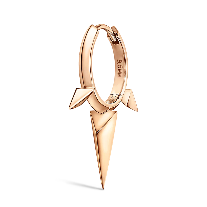 Faceted Triple Long Spike Hoop Earring - Image 58
