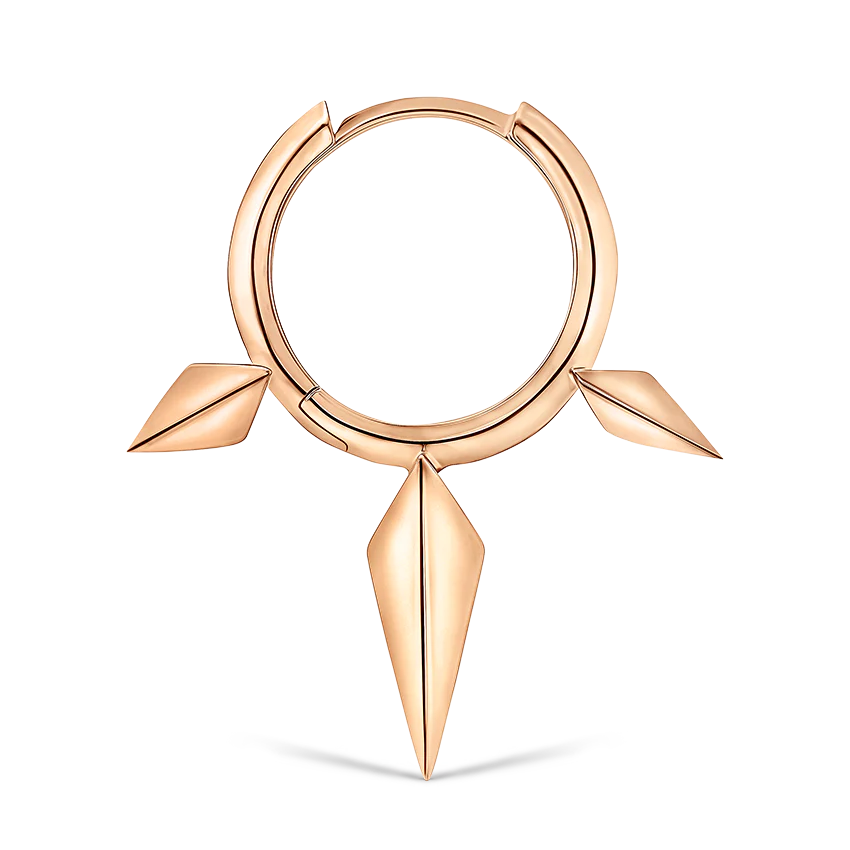 Faceted Triple Long Spike Hoop Earring - Image 59