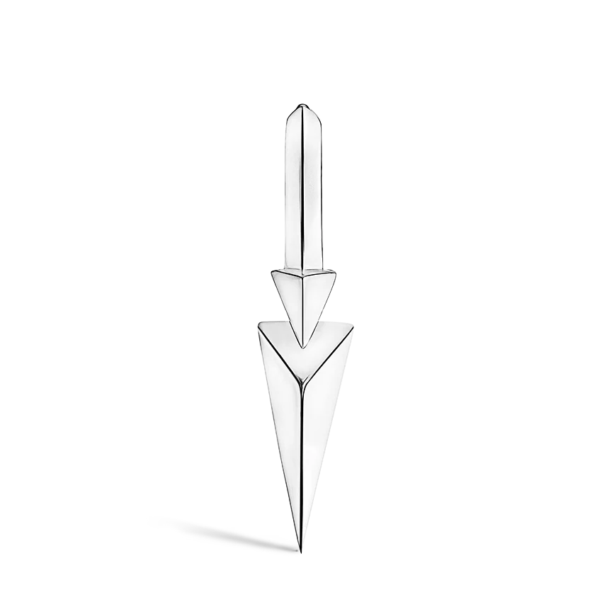 Faceted Triple Long Spike Hoop Earring - Image 9