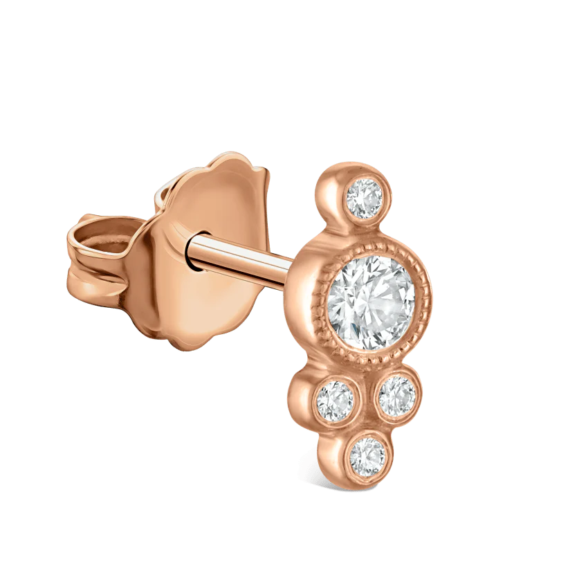 Five Diamond Trinity Stud Earring - Image 6