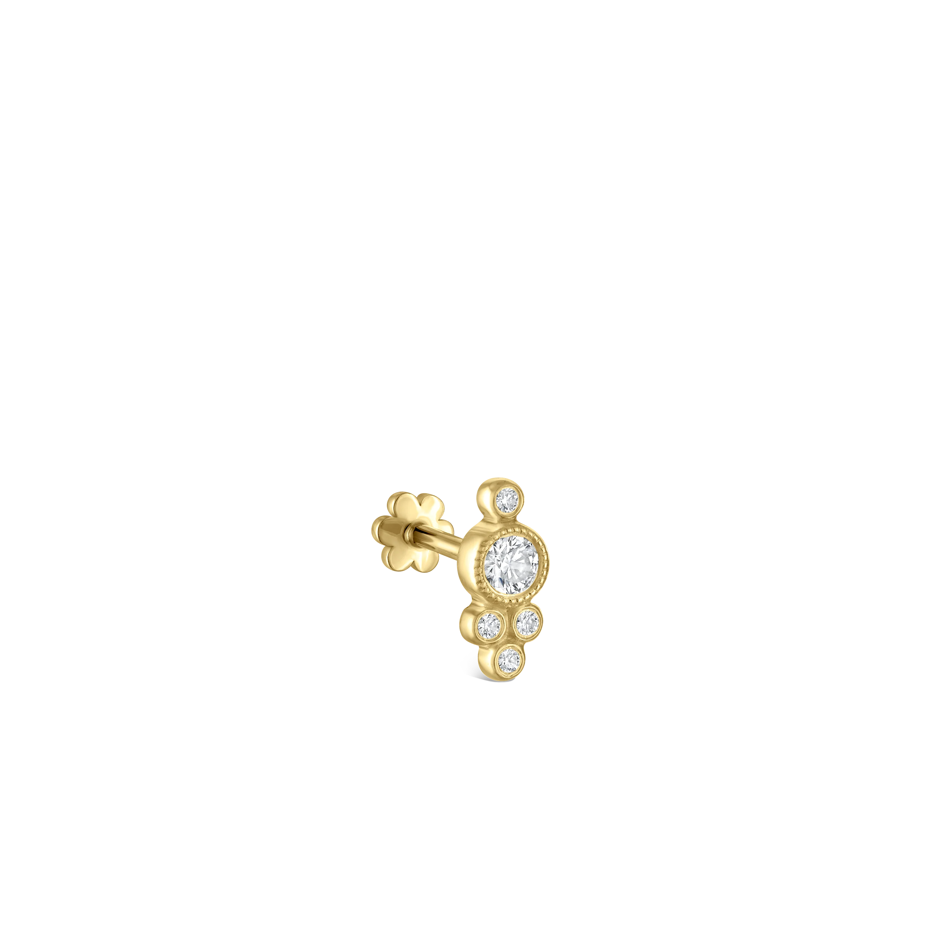 Five Diamond Trinity Threaded Stud Earring - Image 8