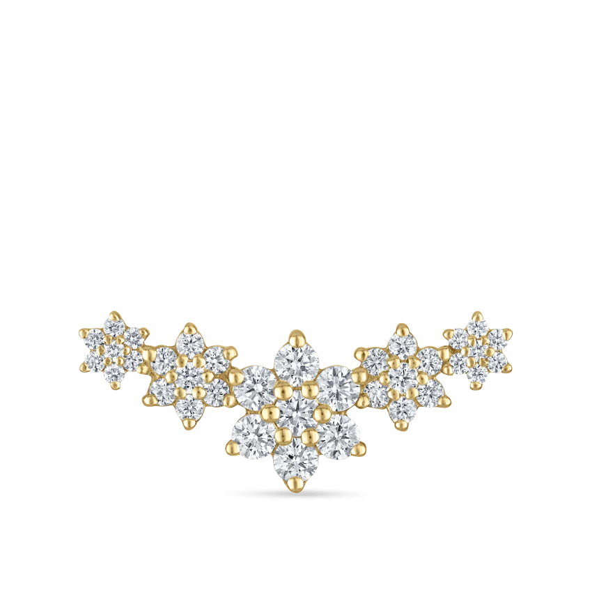 Five Flower Garland Diamond Threaded Stud Earring - Image 13