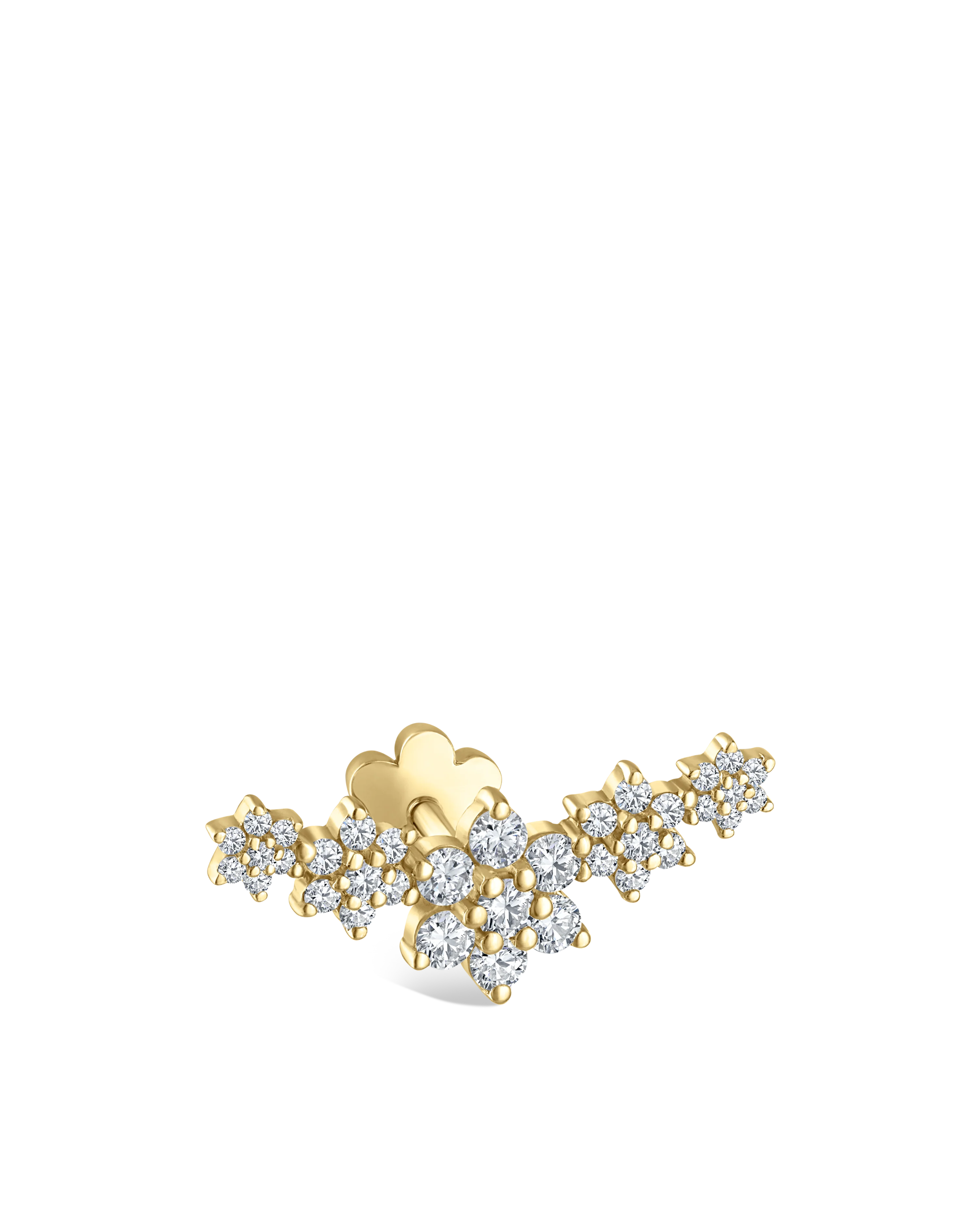 Five Flower Garland Diamond Threaded Stud Earring - Image 22