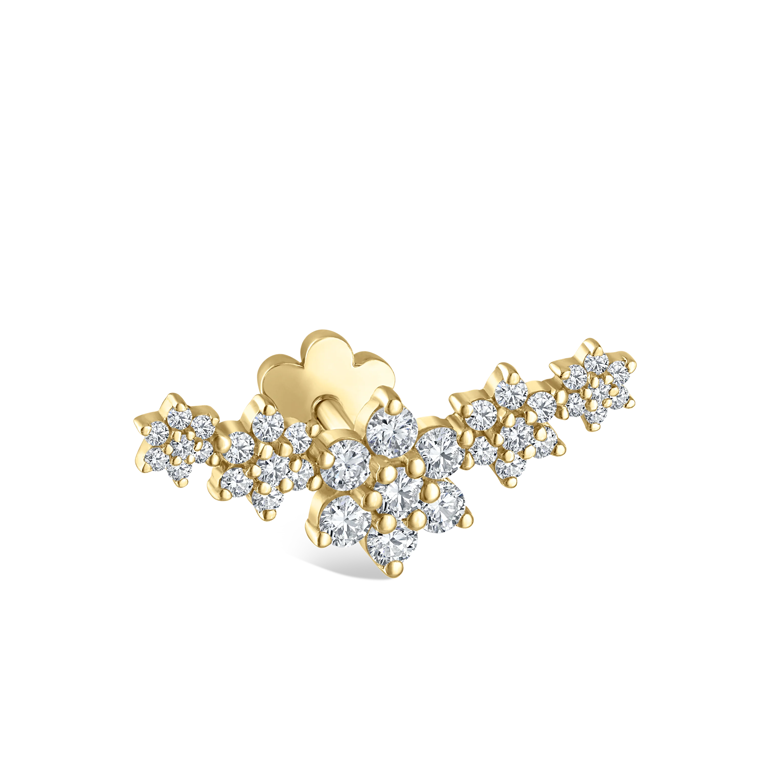 Five Flower Garland Diamond Threaded Stud Earring - Image 23