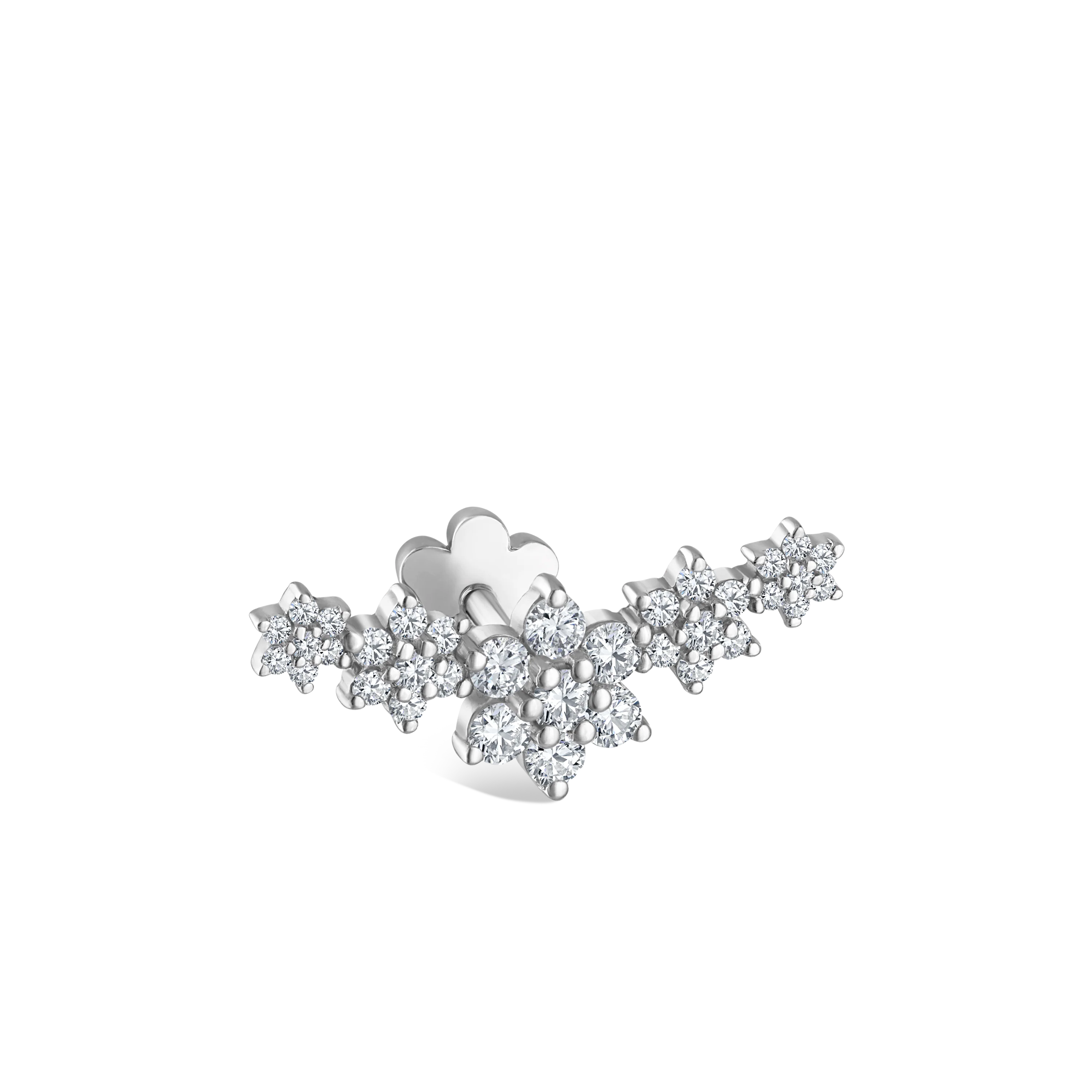 Five Flower Garland Diamond Threaded Stud Earring - Image 24