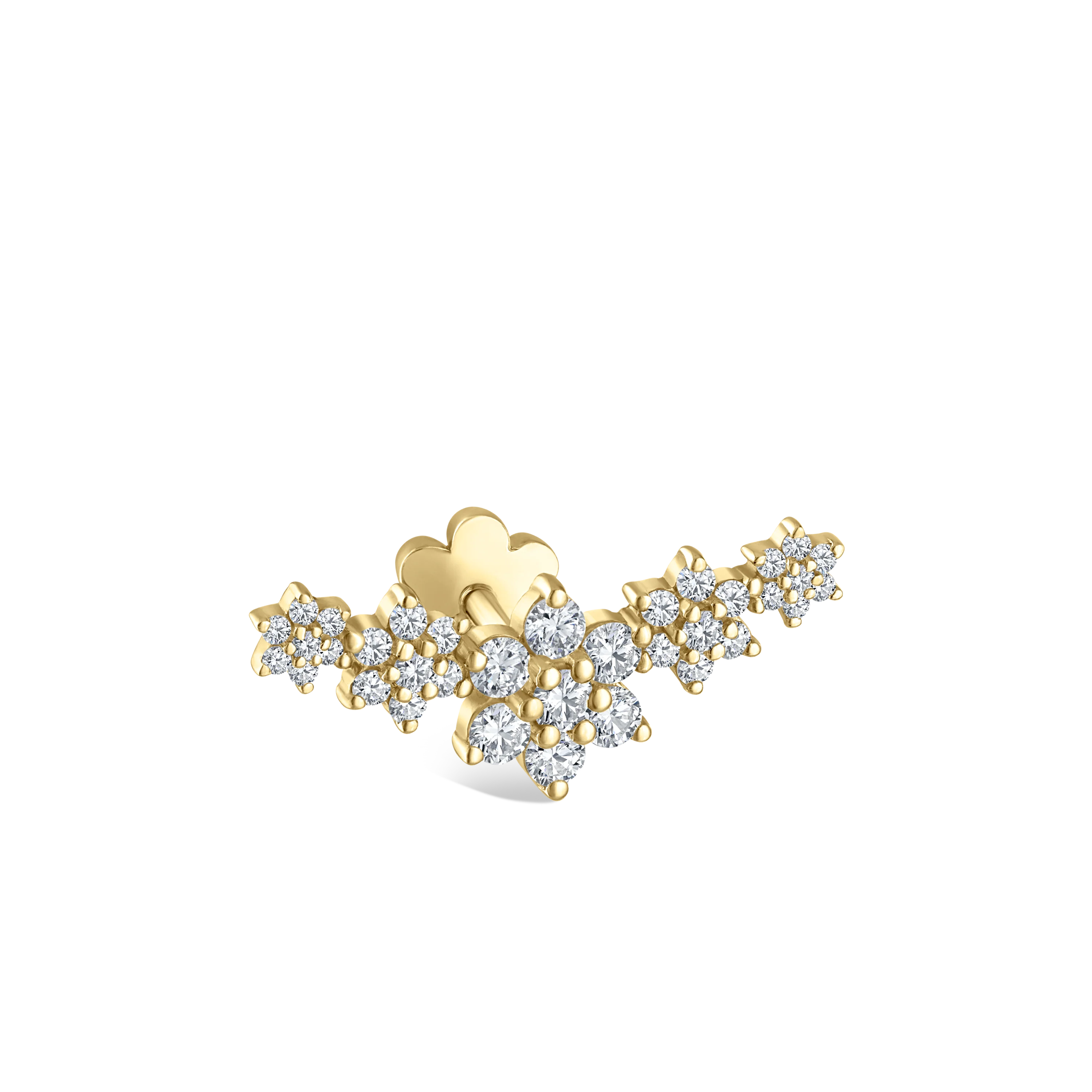 Five Flower Garland Diamond Threaded Stud Earring - Image 25