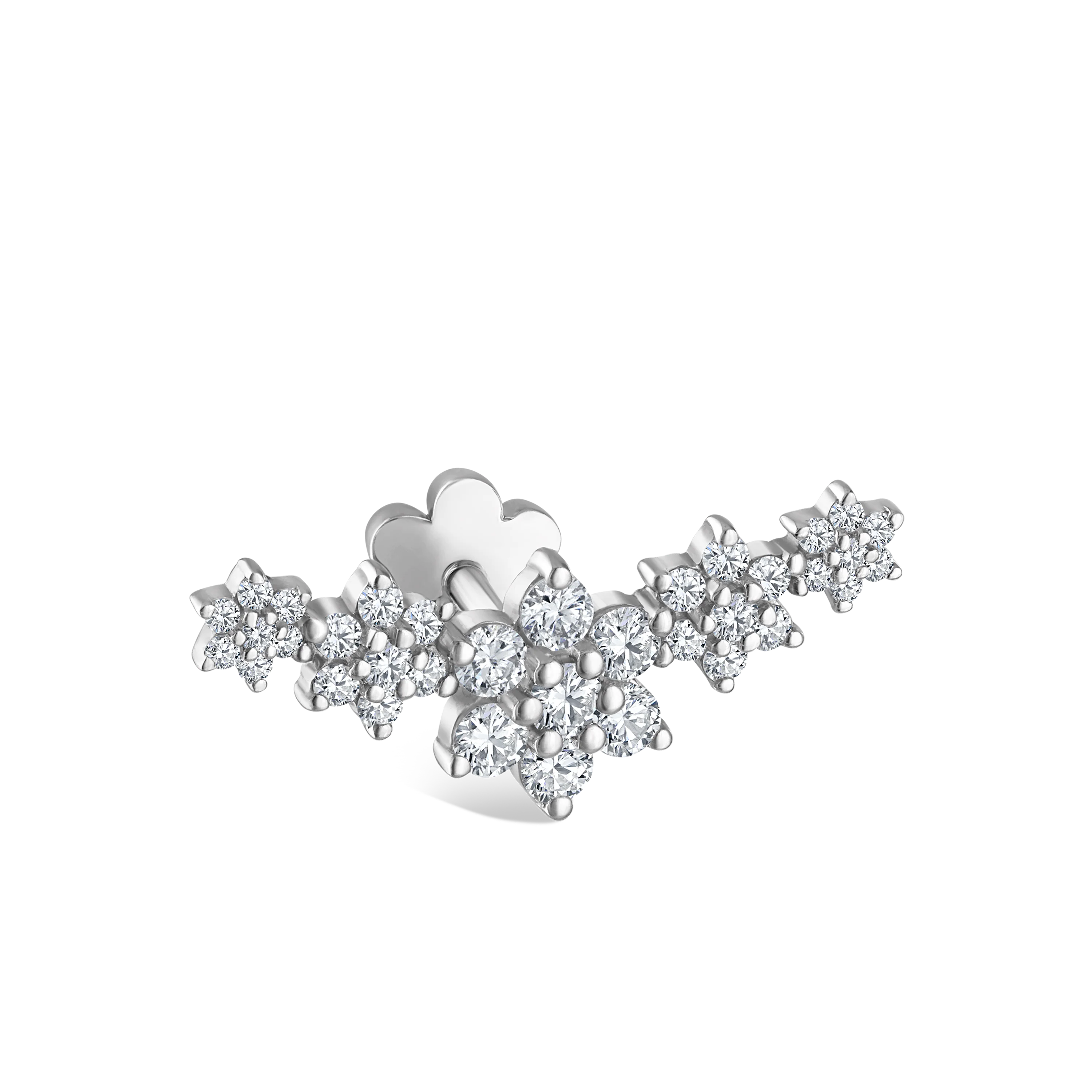 Five Flower Garland Diamond Threaded Stud Earring - Image 28