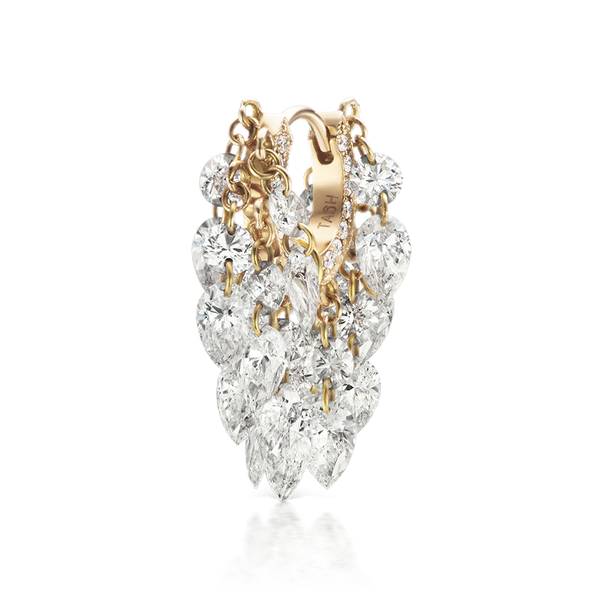 Floating Diamond Tassel Hoop Earring - Image 11